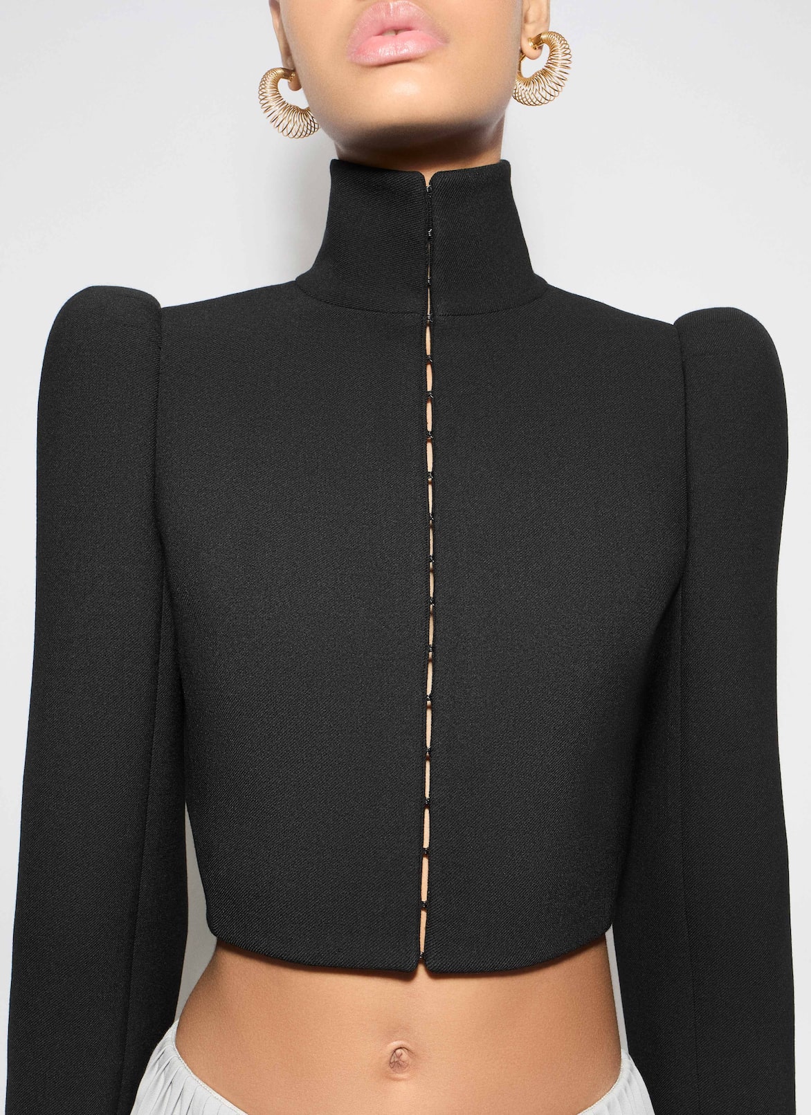 WOOL HIGH NECK JACKET ALAÏA BLACK WOOL HIGH NECK JACKET